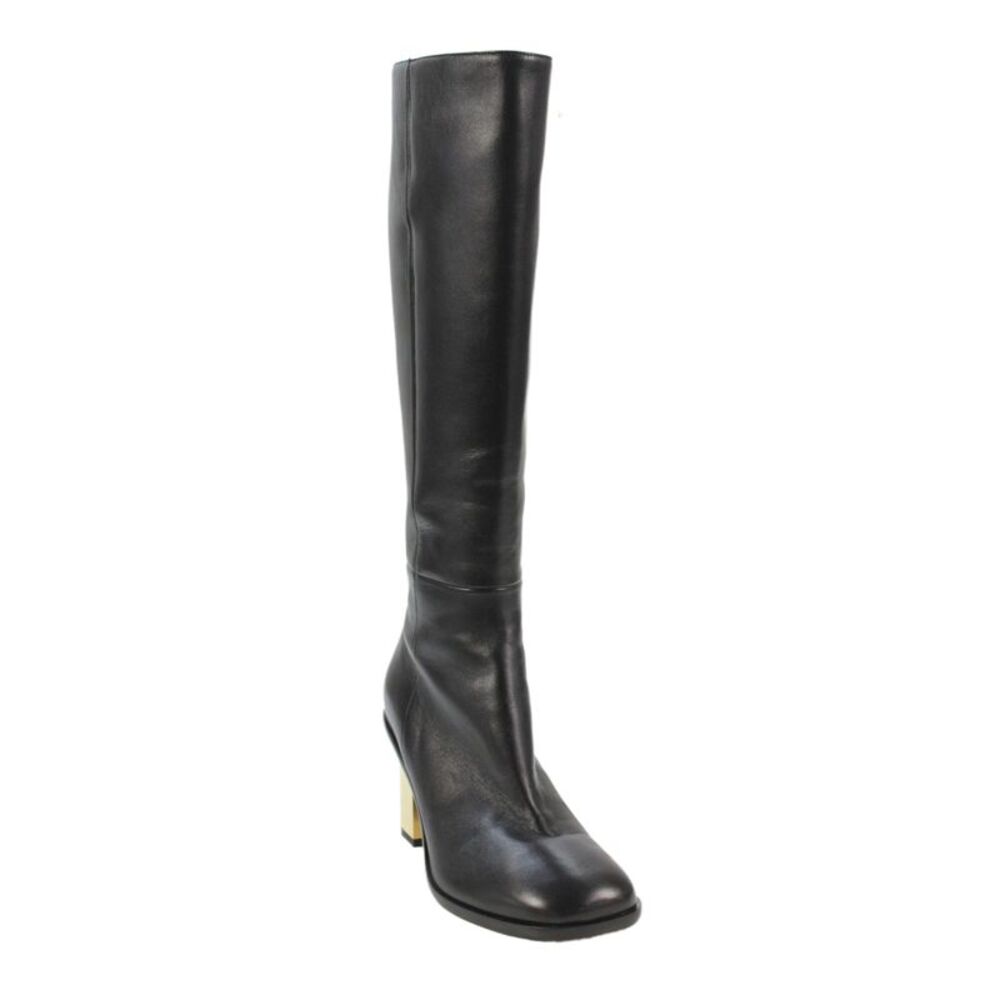 Chloe Womens Leather Knee High Block Heel Boots Black Size 9.5